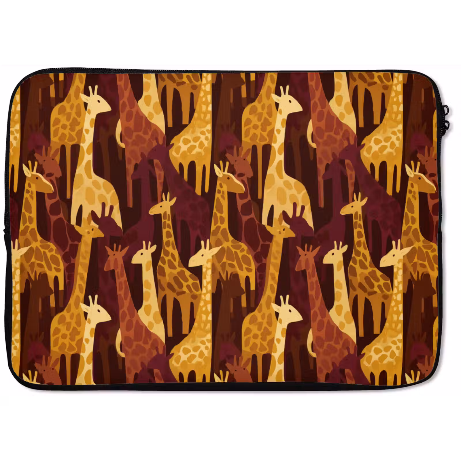 Laptophoes Bruin - Giraffen - Safari - Patroon — 1