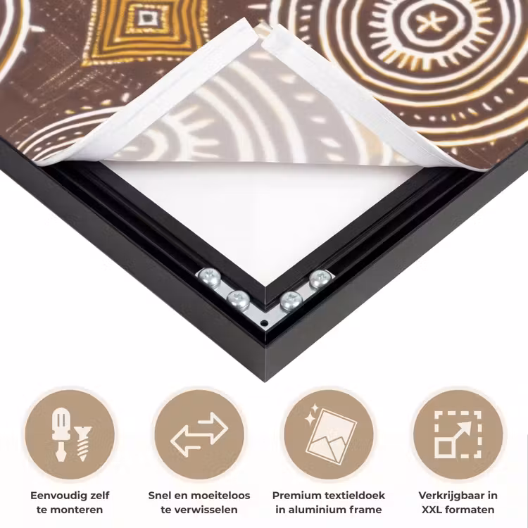 Art frame - Chocoladebruin - Etnisch - Tribaal - Cirkels - Patroon — 4