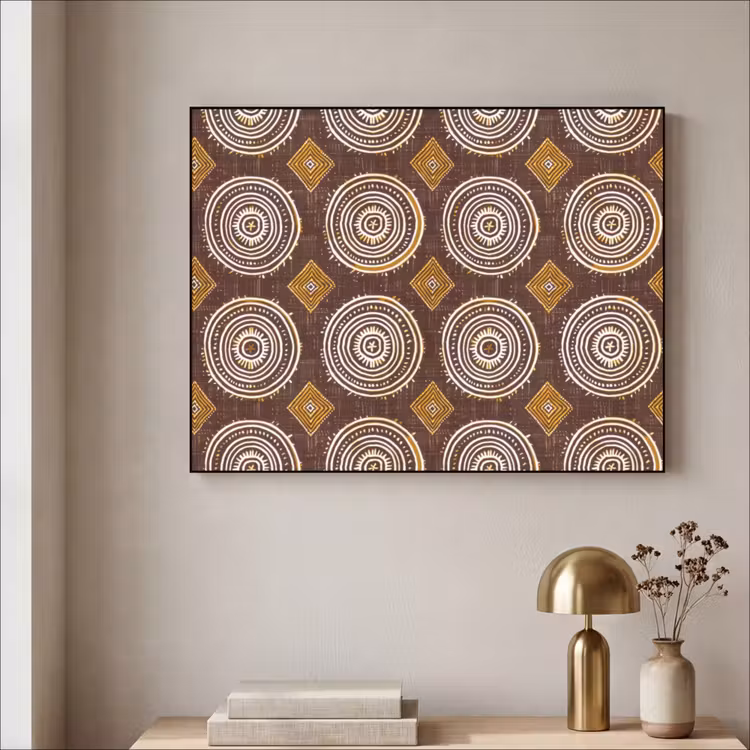 Art frame - Chocoladebruin - Etnisch - Tribaal - Cirkels - Patroon — 5