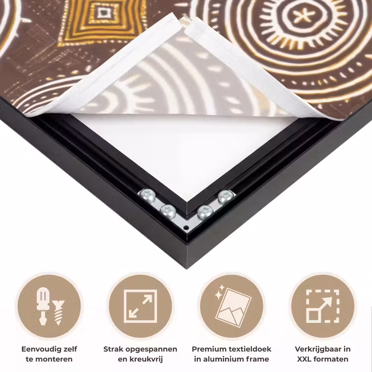 Art frame - Chocoladebruin - Etnisch - Tribaal - Cirkels - Patroon — 8