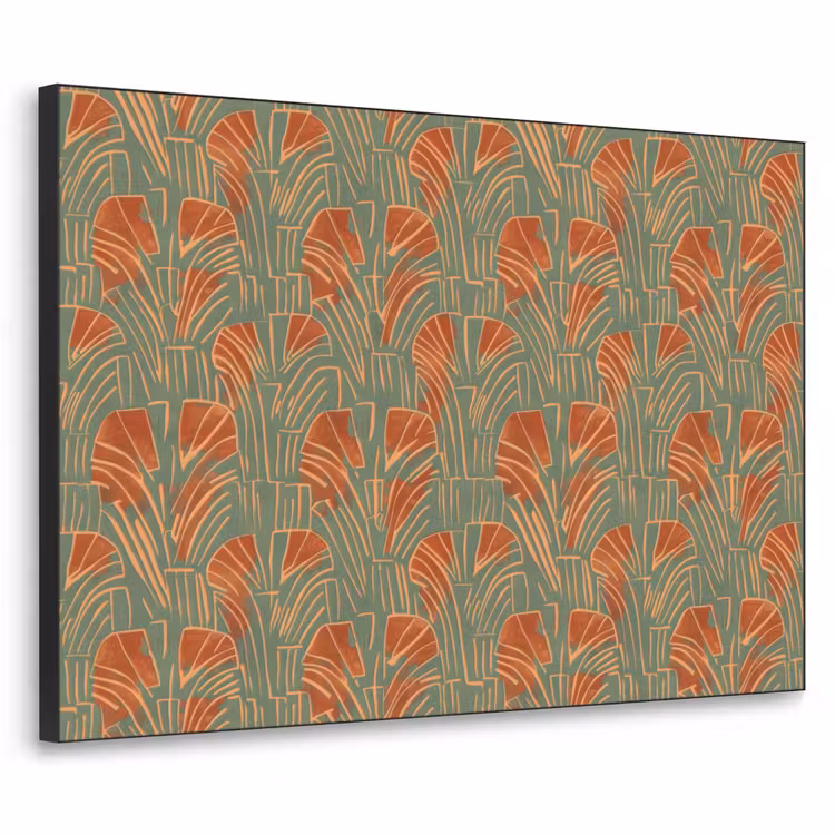 Art frame - Groen - Terracotta - Deco - Waaiers — 1