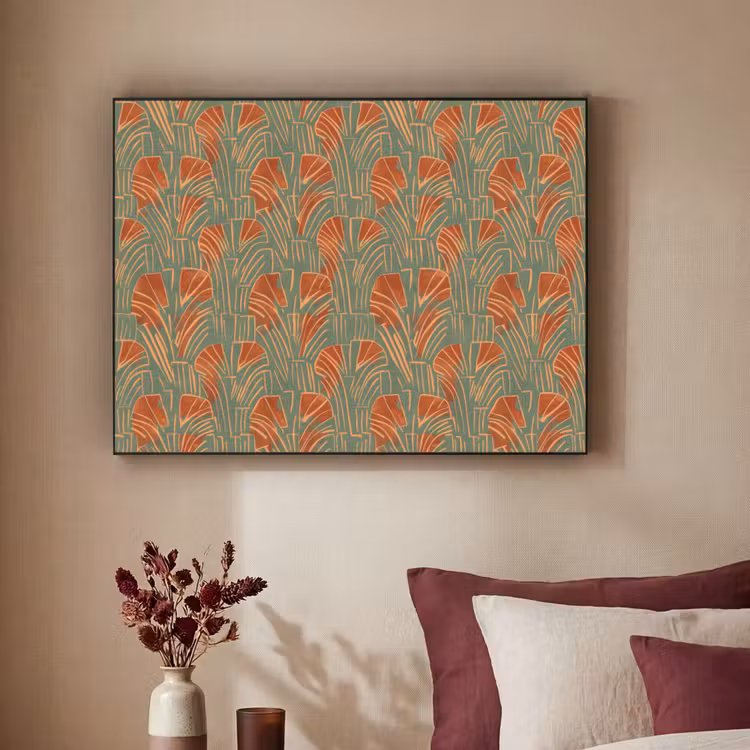 Art frame - Groen - Terracotta - Deco - Waaiers — 3