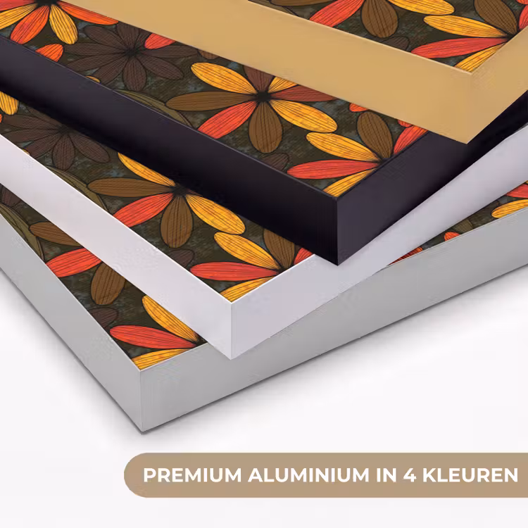 Art frame - Oranje - Retro - Bloemen - Herfst — 2