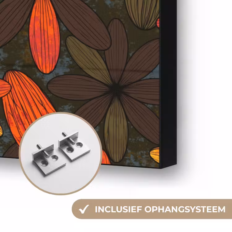 Art frame - Oranje - Retro - Bloemen - Herfst — 6