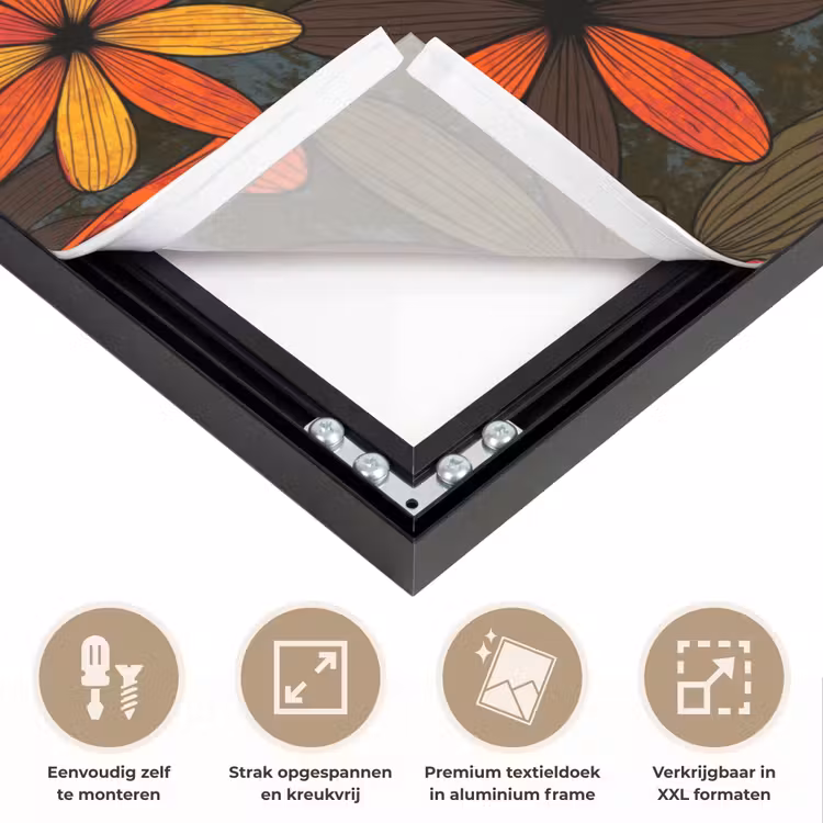 Art frame - Oranje - Retro - Bloemen - Herfst — 8