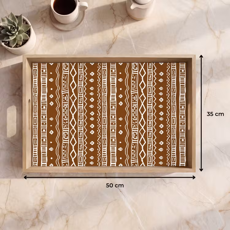 Dienblad - Chocoladebruin - Etnisch - Tribaal - Patroon — 9