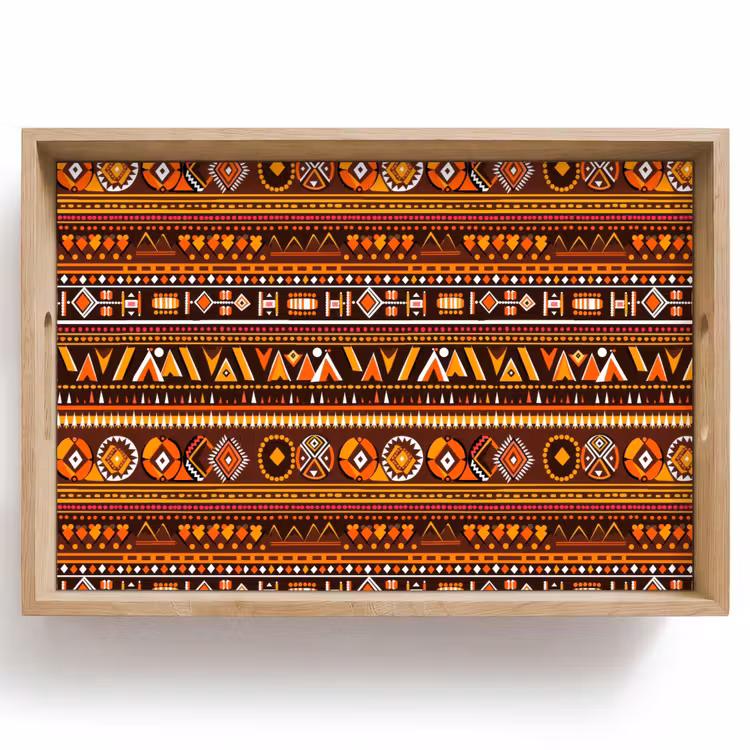 Dienblad - Oranje - Etnisch - Tribaal - Geometrisch - Patroon — 1