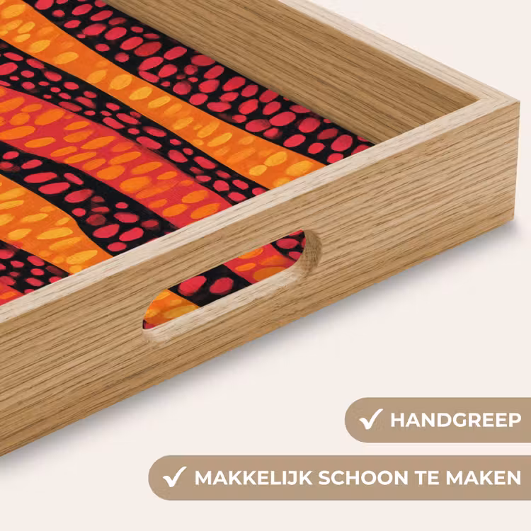 Dienblad - Oranje - Roze - Expressief - Patroon — 5