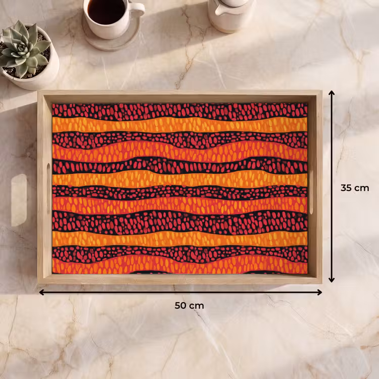 Dienblad - Oranje - Roze - Expressief - Patroon — 9