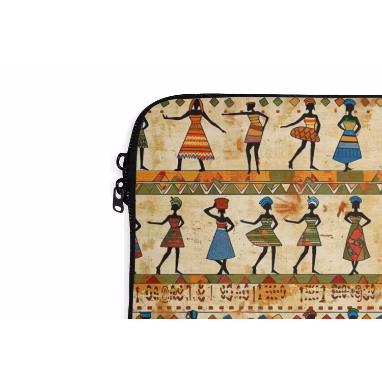 Laptophoes Kleurrijk - Afrikaans - Etnisch - Dansende Vrouwen - Patroon — 5
