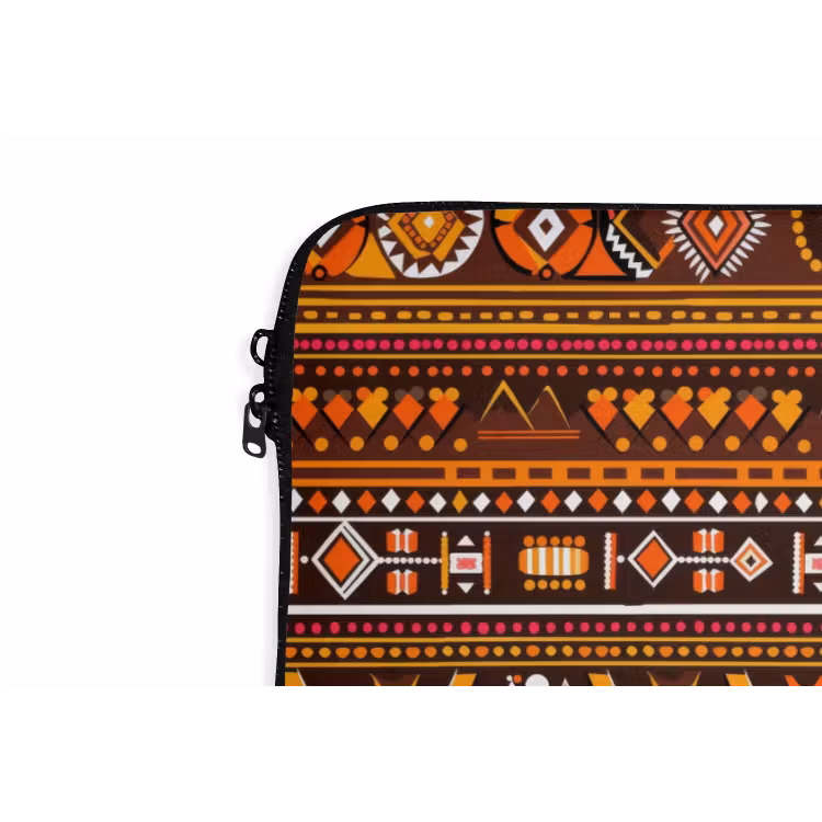 Laptophoes Oranje - Etnisch - Tribaal - Geometrisch - Patroon — 5