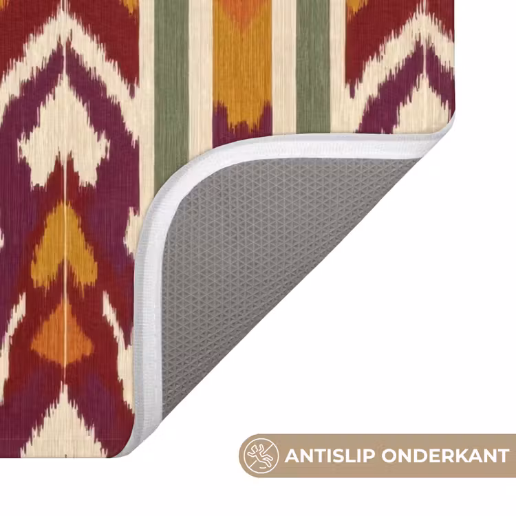 WC Mat - Ikat - Bordeauxrood - Etnisch - Patroon — 4