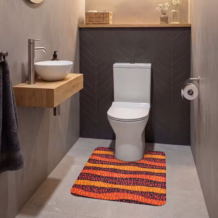 WC Mat - Oranje - Roze - Expressief - Patroon — 2