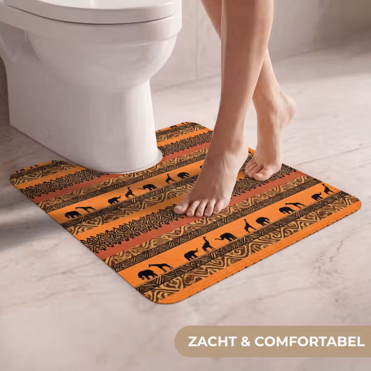 WC Mat - Oranje - Safari - Afrikaans - Dieren - Patroon — 5
