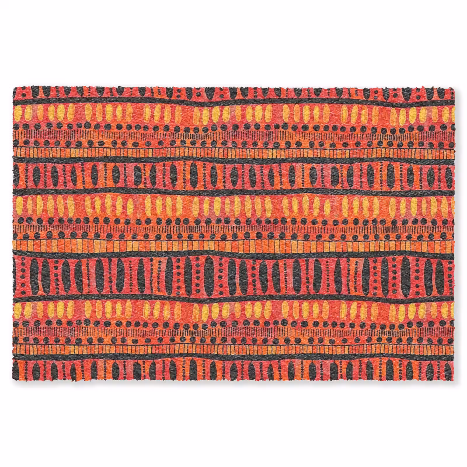 Vloerkleed - Rood - Oranje - Etnisch - Expressief - Patroon — 1