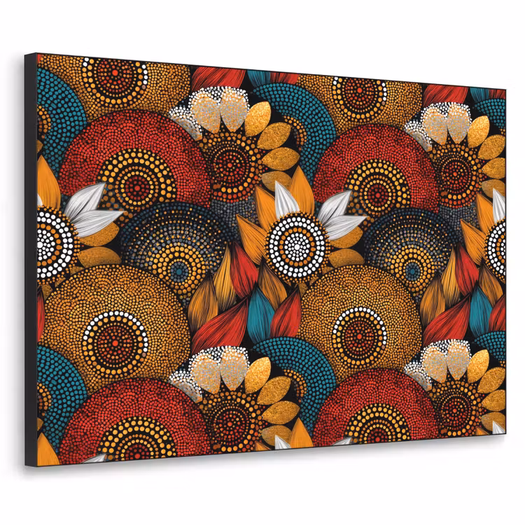 Art frame - Kleurrijk - Aboriginal - Dot Painting - Botanisch - Patroon — 1