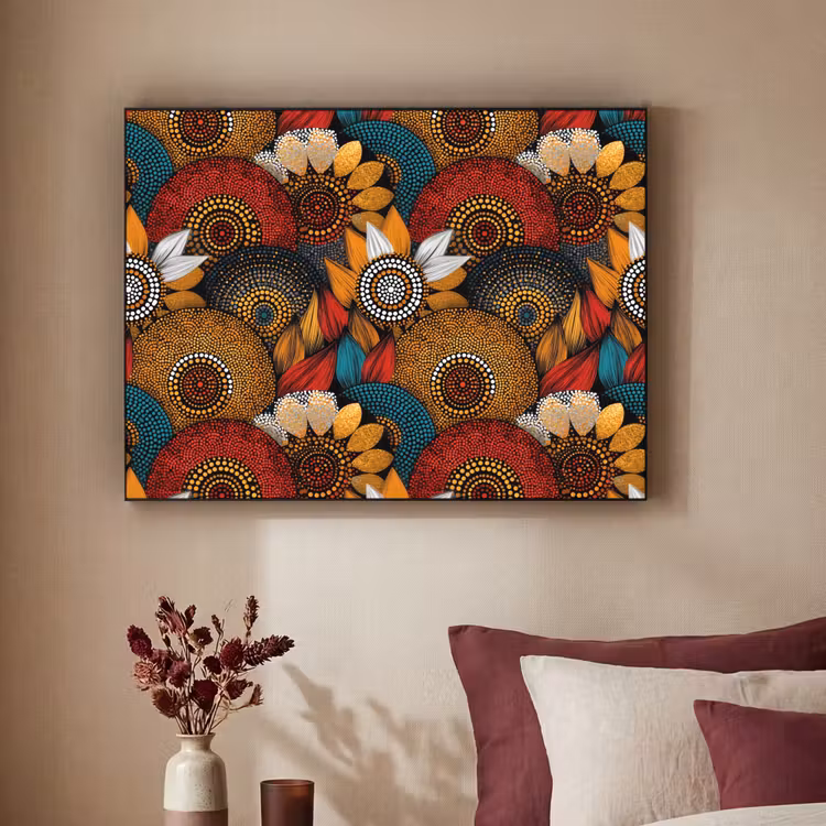 Art frame - Kleurrijk - Aboriginal - Dot Painting - Botanisch - Patroon — 3