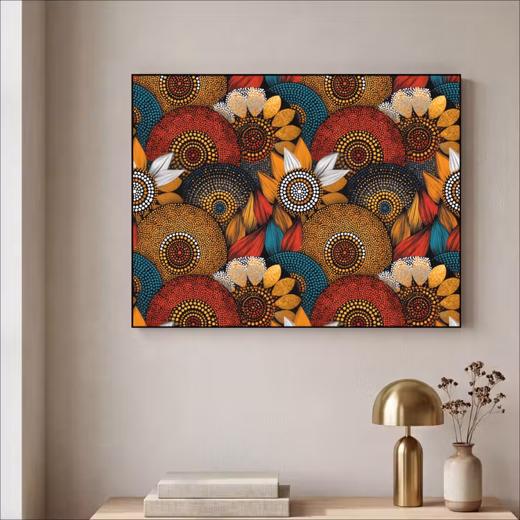 Art frame - Kleurrijk - Aboriginal - Dot Painting - Botanisch - Patroon — 5