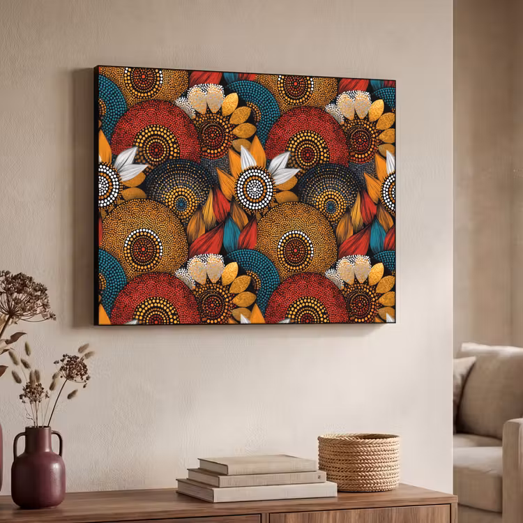 Art frame - Kleurrijk - Aboriginal - Dot Painting - Botanisch - Patroon — 7