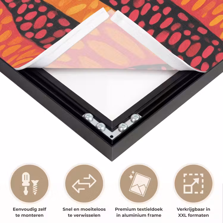 Art frame - Oranje - Roze - Expressief - Patroon — 4