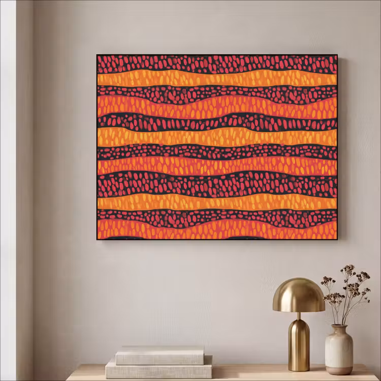 Art frame - Oranje - Roze - Expressief - Patroon — 5