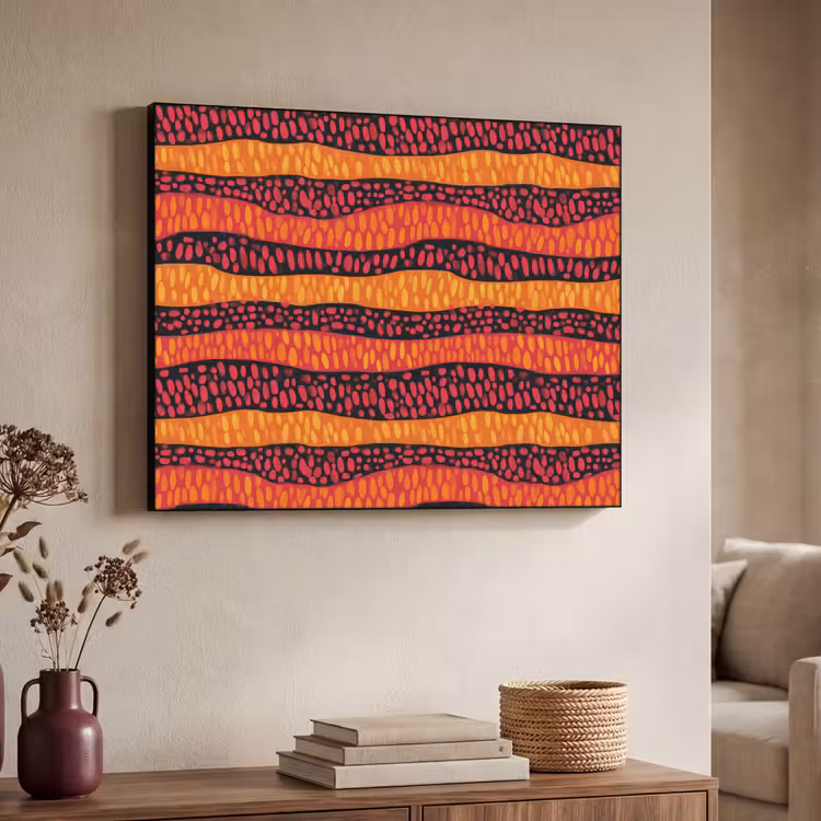 Art frame - Oranje - Roze - Expressief - Patroon — 7