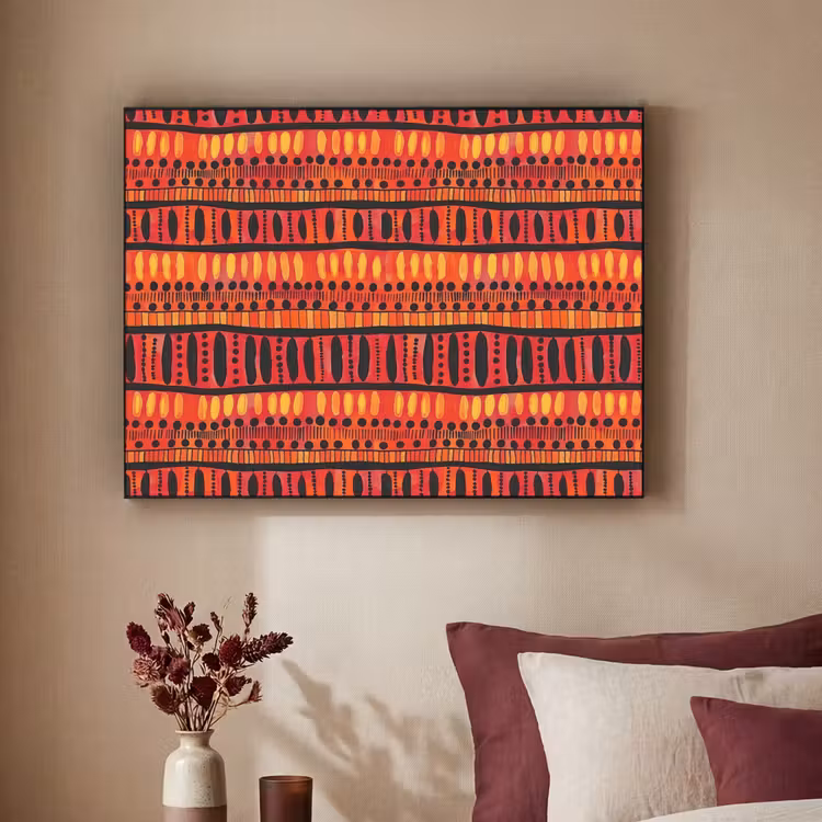 Art frame - Rood - Oranje - Etnisch - Expressief - Patroon — 3