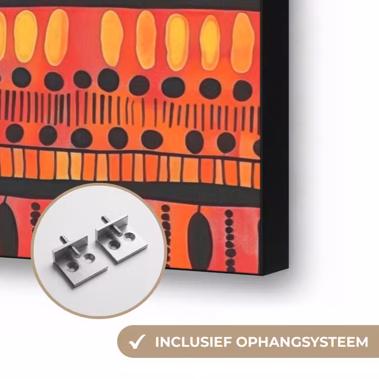 Art frame - Rood - Oranje - Etnisch - Expressief - Patroon — 6