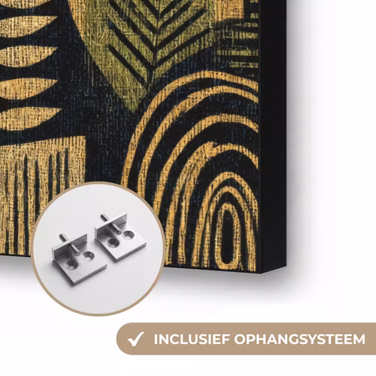 Art frame - Zwart - Okergeel - Botanisch - Textuur — 6