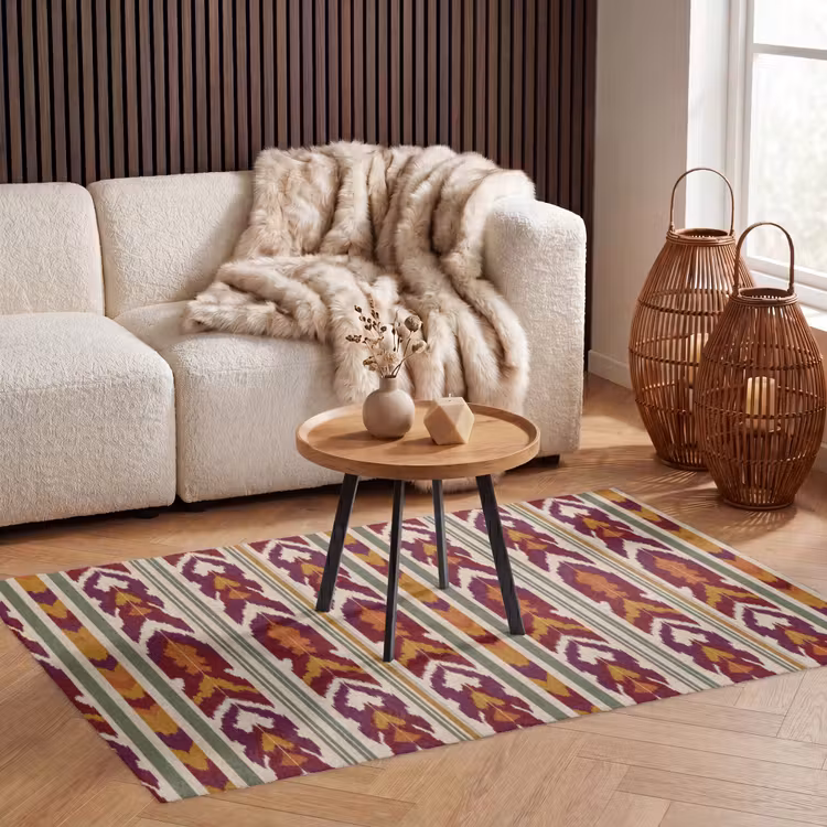 Vloerkleed - Ikat - Bordeauxrood - Etnisch - Patroon — 3