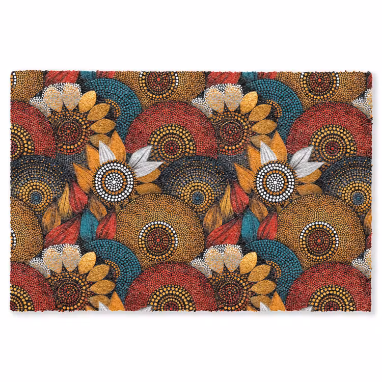Vloerkleed - Kleurrijk - Aboriginal - Dot Painting - Botanisch - Patroon — 1