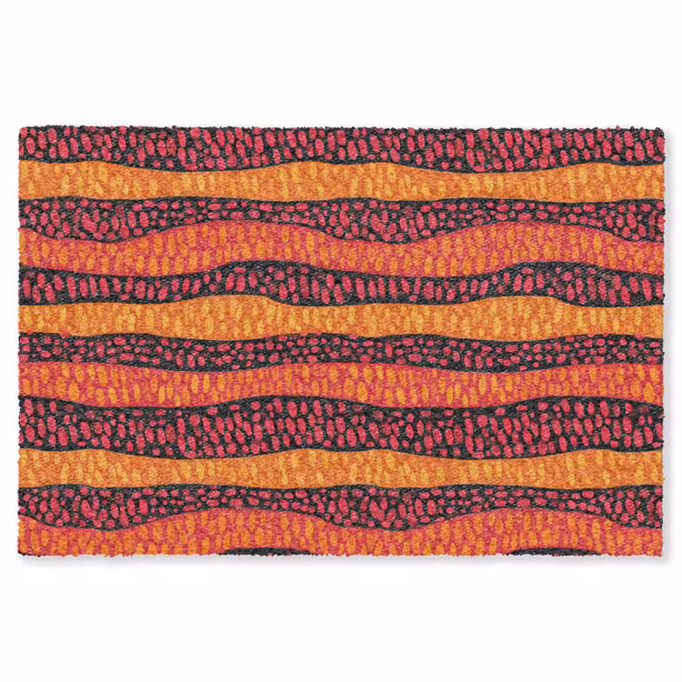 Vloerkleed - Oranje - Roze - Expressief - Patroon — 1