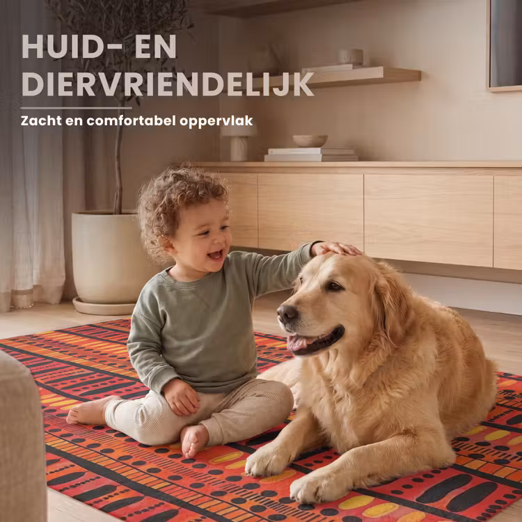 Vloerkleed - Rood - Oranje - Etnisch - Expressief - Patroon — 6