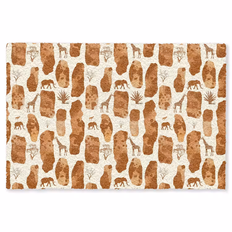 Vloerkleed - Terracotta - Safari - Dieren - Patroon — 1