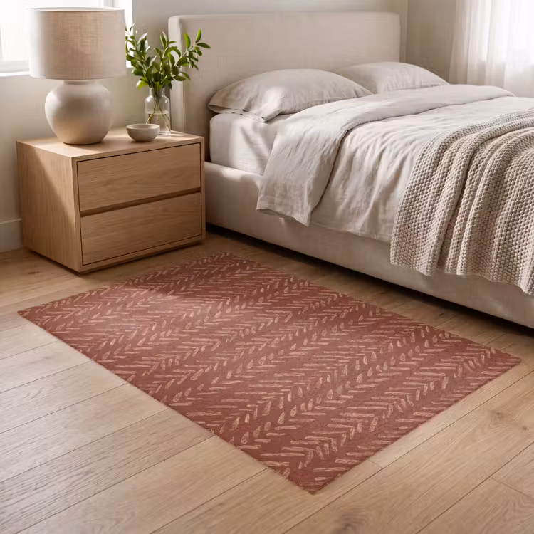 Vloerkleed - Terracotta - Visgraat - Ambachtelijk - Patroon — 5