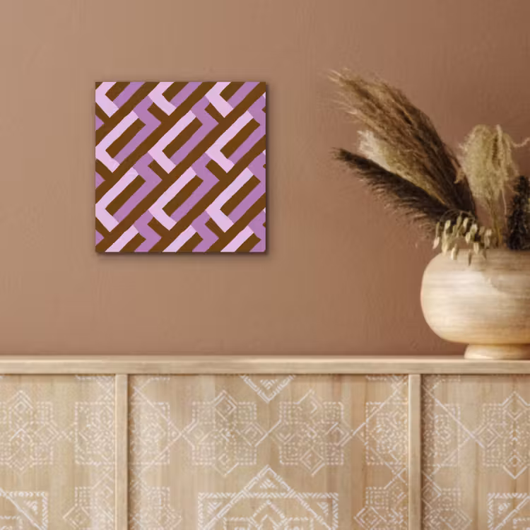 Aluminium schilderij - Bruin - Roze - Geometrisch - Meander - Patroon — 5