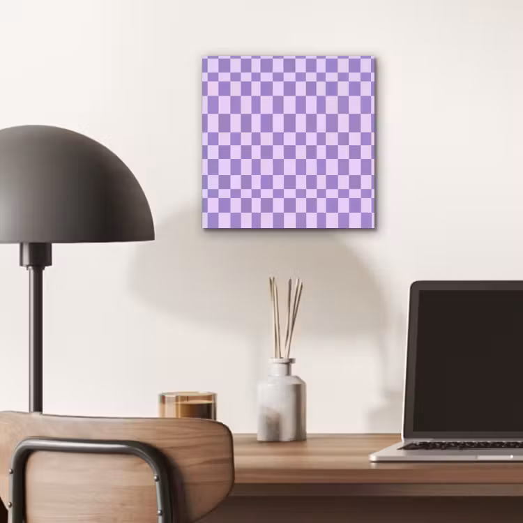 Aluminium schilderij - Paars - Geometrisch - Dambord - Blokken - Patroon — 6