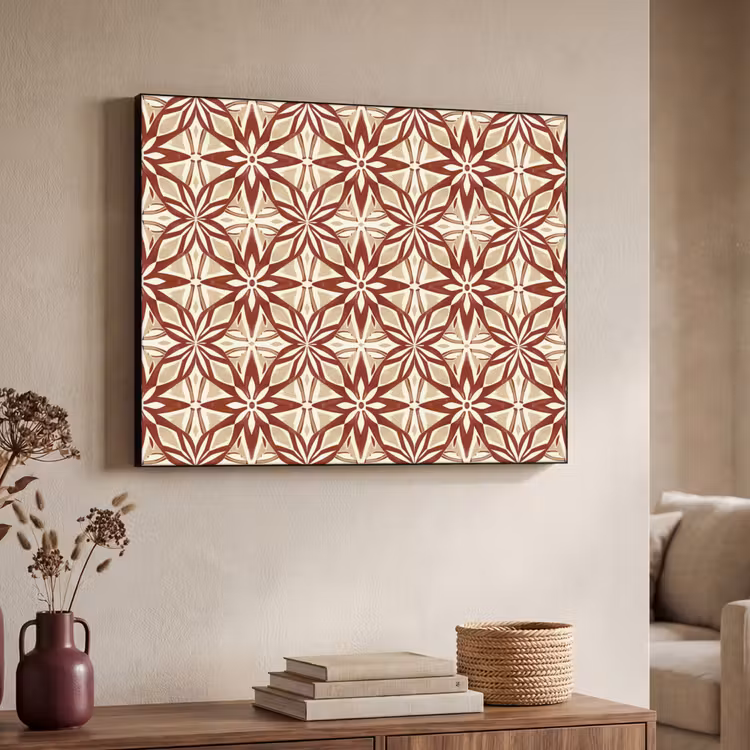 Art frame - Bordeauxrood - Geometrisch - Tegel - Patroon — 7
