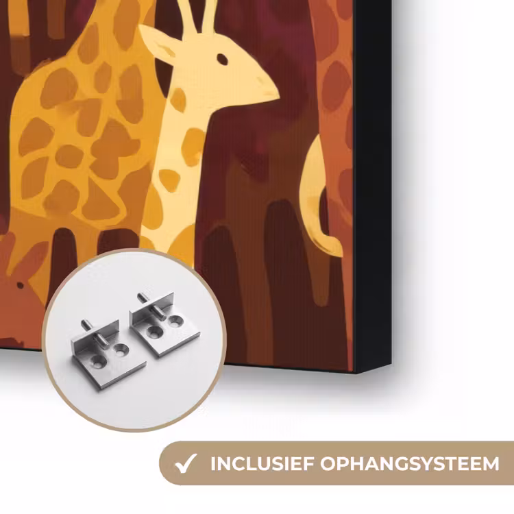 Art frame - Bruin - Giraffen - Safari - Patroon — 6