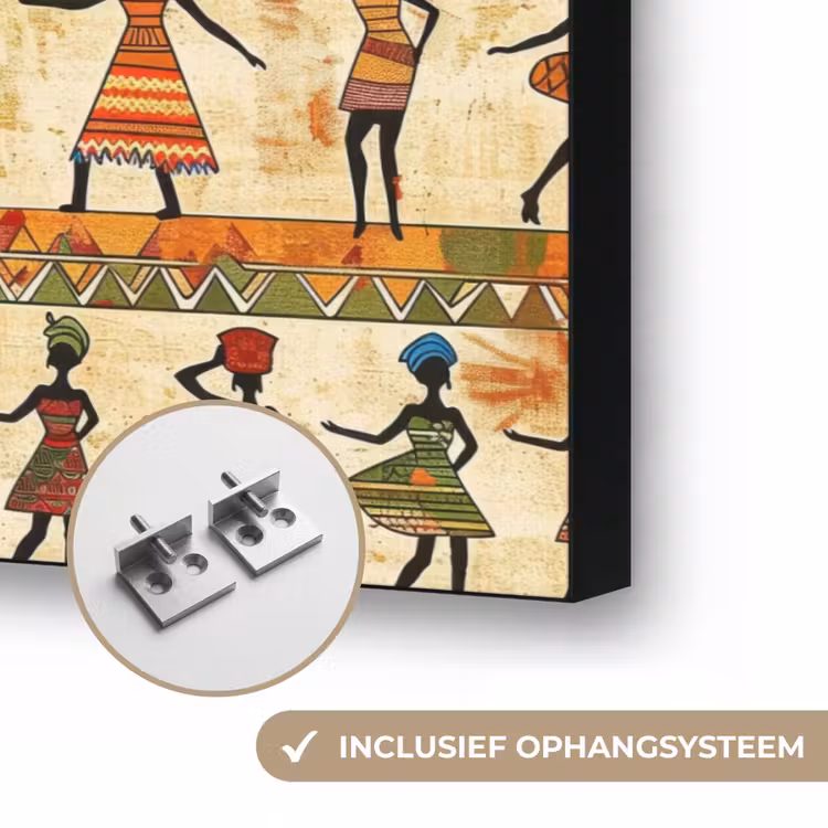 Art frame - Kleurrijk - Afrikaans - Etnisch - Dansende Vrouwen - Patroon — 6