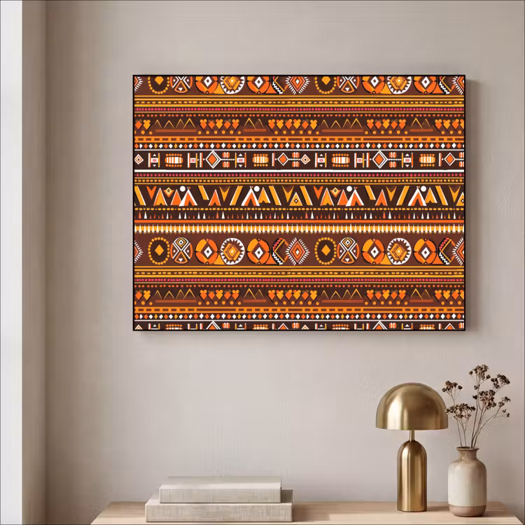 Art frame - Oranje - Etnisch - Tribaal - Geometrisch - Patroon — 5