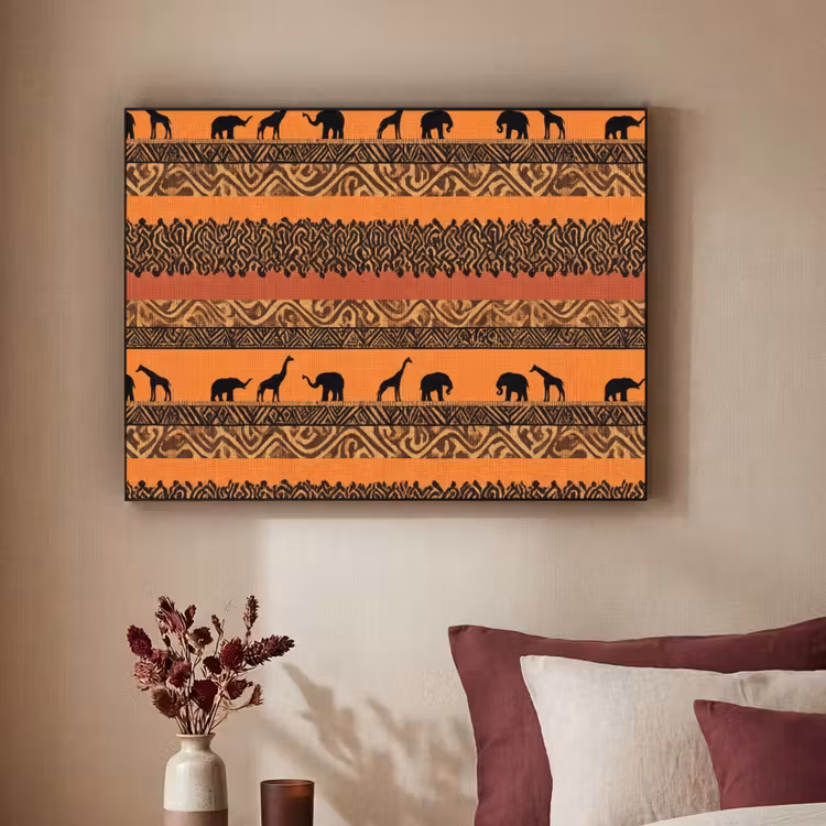 Art frame - Oranje - Safari - Afrikaans - Dieren - Patroon — 3