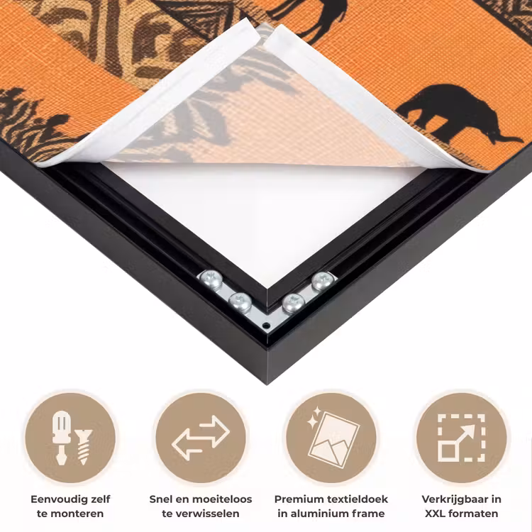 Art frame - Oranje - Safari - Afrikaans - Dieren - Patroon — 4