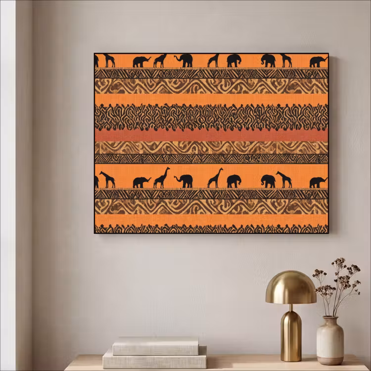 Art frame - Oranje - Safari - Afrikaans - Dieren - Patroon — 5