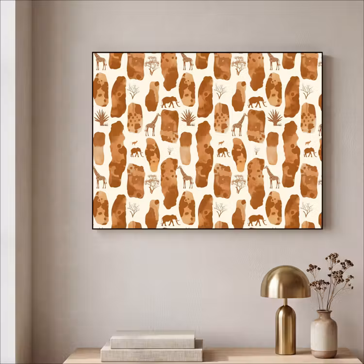 Art frame - Terracotta - Safari - Dieren - Patroon — 5