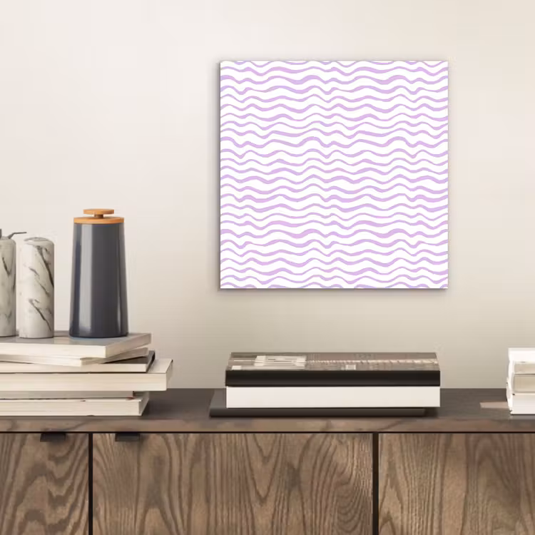 Aluminium schilderij - Lila - Geometrisch - Golfjes - Lijnen - Patroon — 2