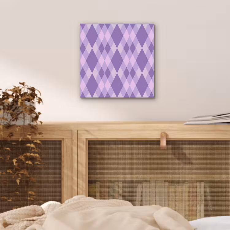 Aluminium schilderij - Paars - Geometrisch - Ruiten - Argyle - Patroon — 4