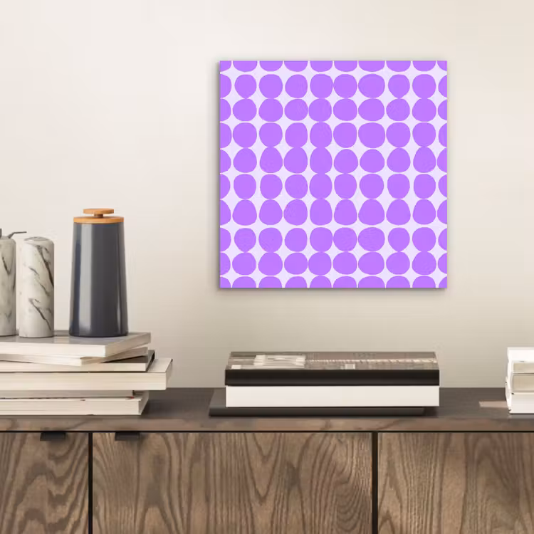 Aluminium schilderij - Paars - Geometrisch - Stippen - Polka Dot - Patroon — 2