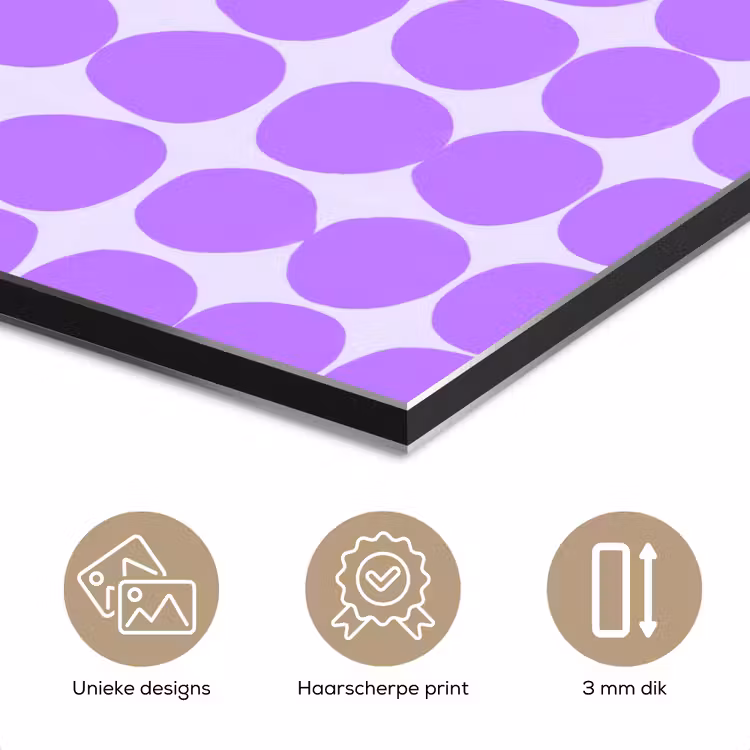 Aluminium schilderij - Paars - Geometrisch - Stippen - Polka Dot - Patroon — 7