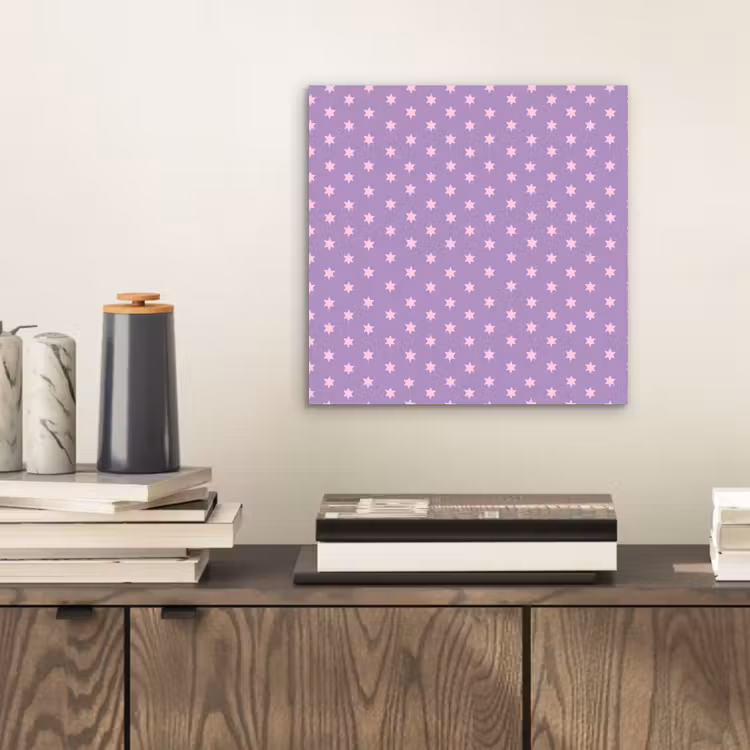 Aluminium schilderij - Paars - Roze - Sterren - Geometrisch - Patroon — 2